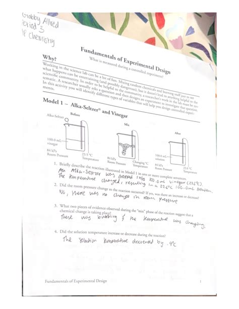 fundamentals of experimental design pogil answer key