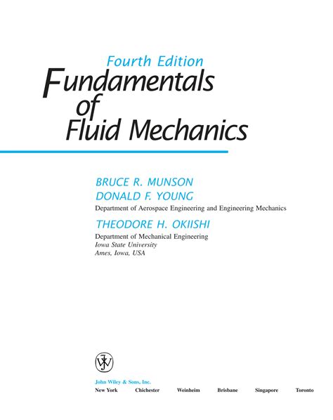 fundamentals of fluid mechanics munson 4th solutions manual