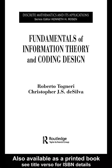 Fundamentals Of Information Theory Coding Design Solution Manual