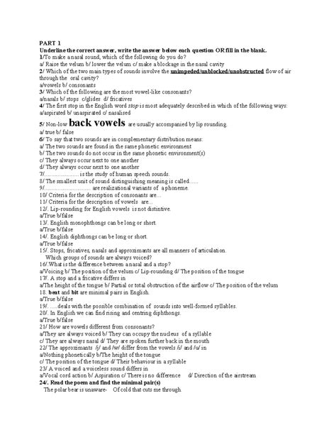 Fundamentals Of Phonetics Assignment 8 1 Answers
