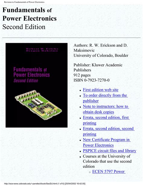 Fundamentals Of Power Electronics Pdf