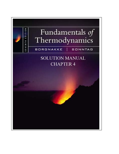 fundamentals of thermodynamics solution manual chapter 4