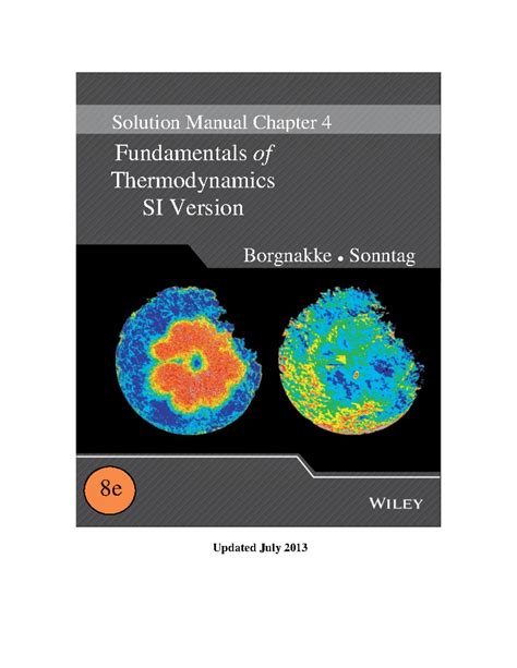 Fundamentals Of Thermodynamics Solutionchapter 4