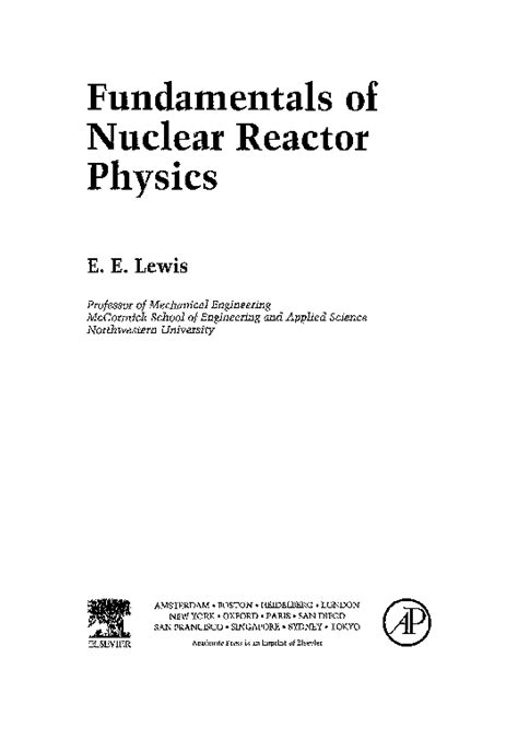 Read Fundamentals Nuclear Reactor Physics Lewis Solution 