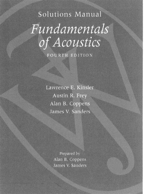 Full Download Fundamentals Of Acoustics Kinsler Solutions Manual 