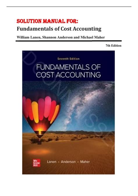 Full Download Fundamentals Of Cost Accounting Solutions Manual 