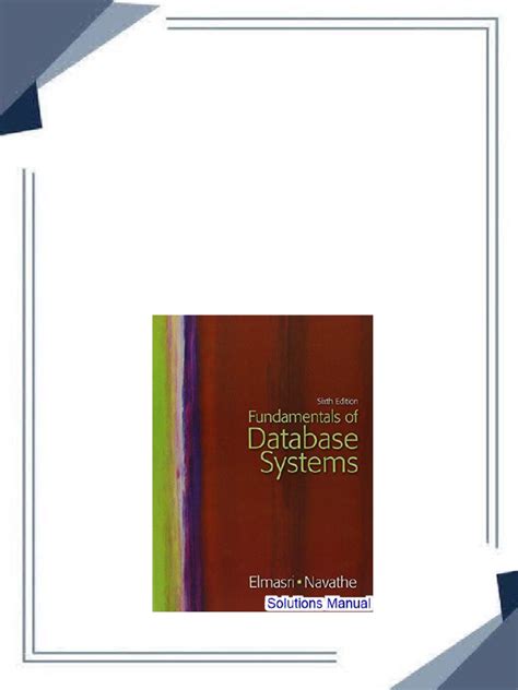 Download Fundamentals Of Database Systems 6Th Edition Solution Manual Pdf 