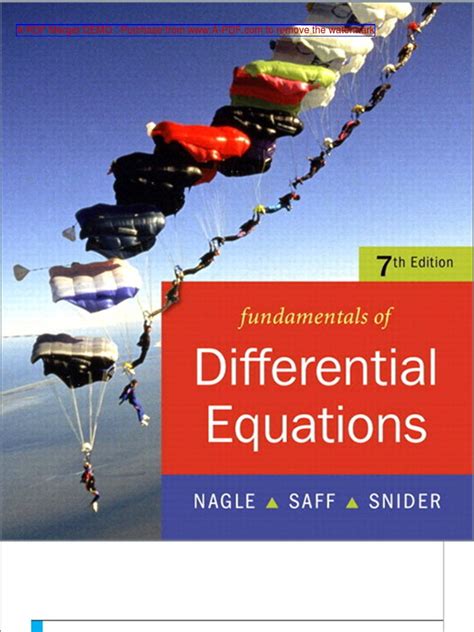 Read Online Fundamentals Of Differential Equations By Nagle Saff And Snider 7 Edition Solution Manual Pdf File 