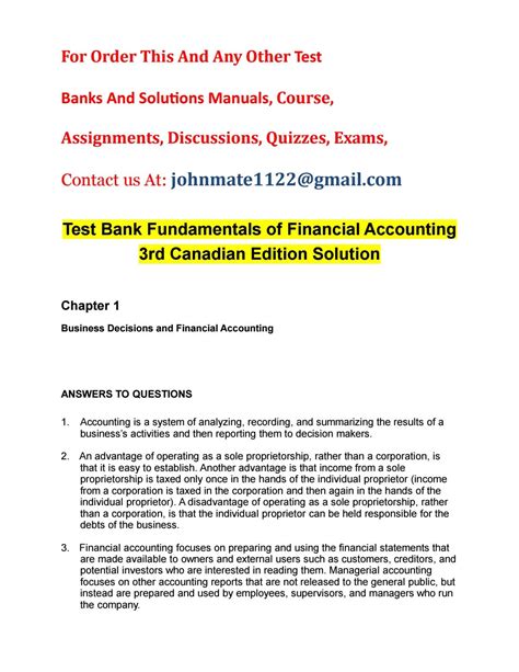 Read Online Fundamentals Of Financial Accounting 3Rd Edition Answer Key 