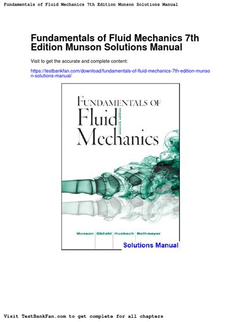 Download Fundamentals Of Fluid Mechanics 7Th Edition Solutions Munson 