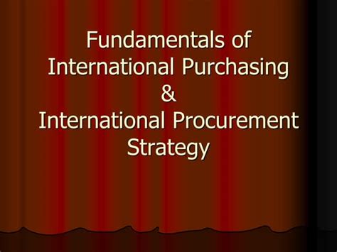 Read Online Fundamentals Of International Procurement 