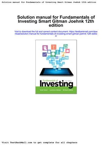 Download Fundamentals Of Investing 12Th Edition Solution Manual 