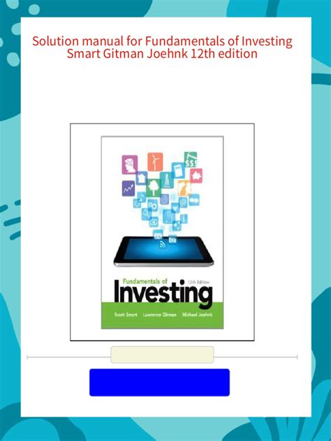 Full Download Fundamentals Of Investing Gitman And Joehnk Solutions File Type Pdf 