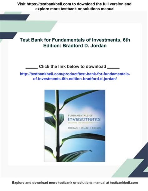 Full Download Fundamentals Of Investments 6Th Edition Exam Questions 