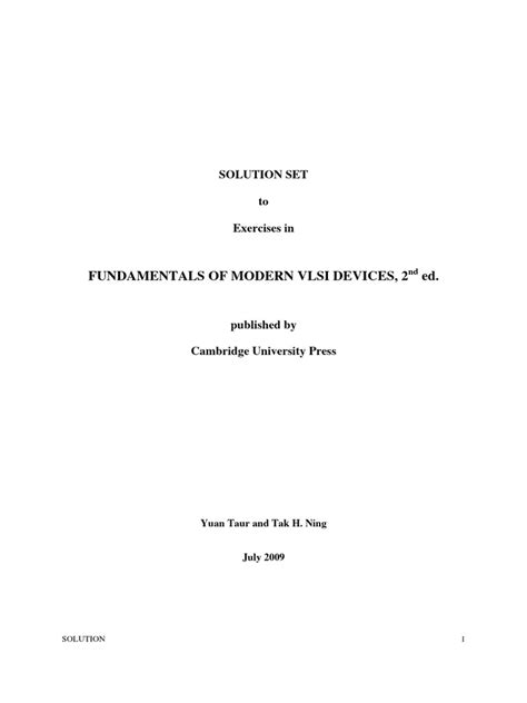 Full Download Fundamentals Of Modern Vlsi Devices Solution 