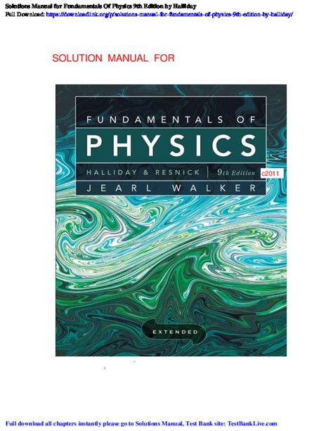 Read Fundamentals Of Physics Extended 9Th Edition Solution Manual 