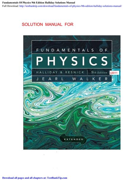Download Fundamentals Of Physics Halliday 9Th Edition Solutions Manual 