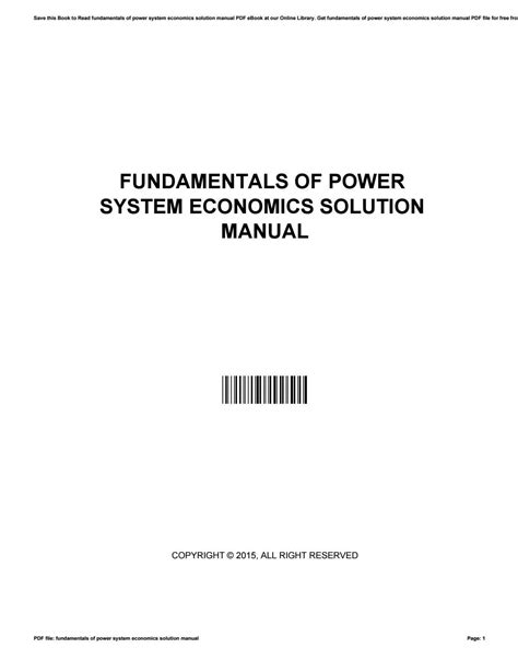 Read Fundamentals Of Power System Economics Solution Manual Pdf 