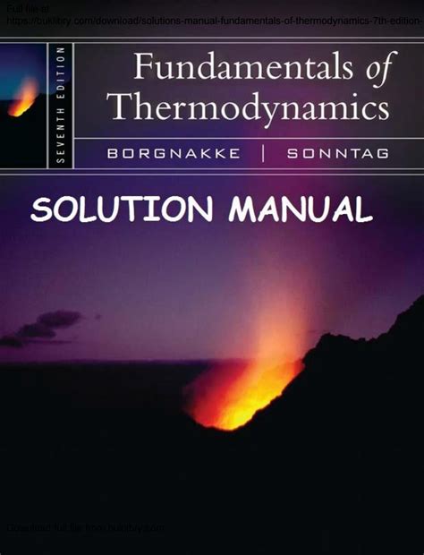 Download Fundamentals Of Thermodynamics 7Th Edition Solution Manual 