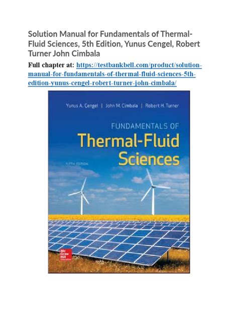 Full Download Fundamentals Thermal Fluid Sciences Solution Manual 