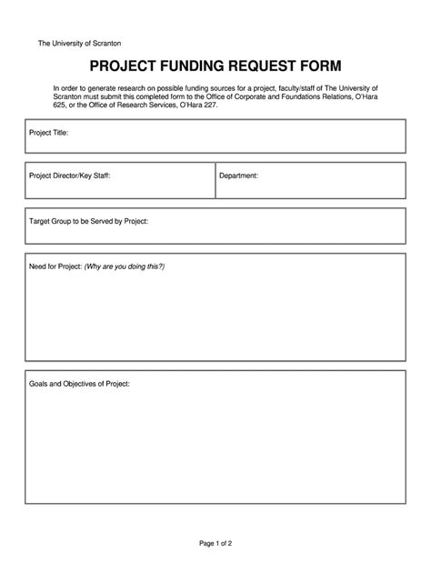 Funding Request Form Template
