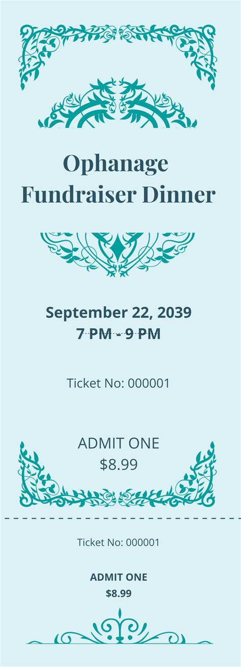 fundraising dinner tickets template