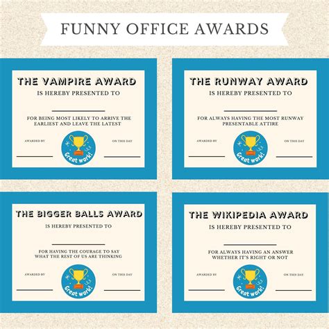 Funny Certificate Awards