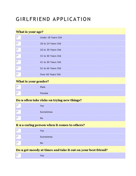 funny dating application questions