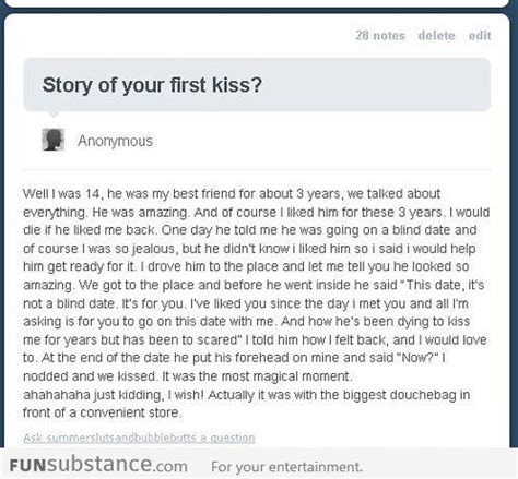 funny first kiss stories reddit