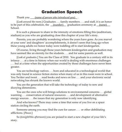 Funny Graduation Speech Examples
