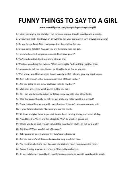 funny things to say to a girl online
