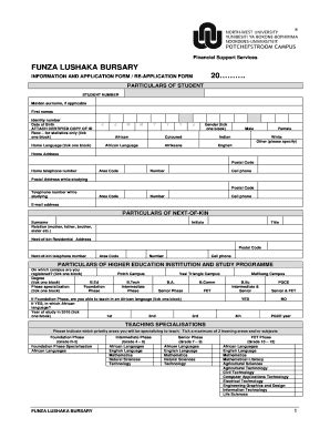 Funza Lushaka Application Form 2014 Unisa