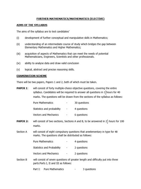 further mathematics 2015 syllabus papers xtremepapers
