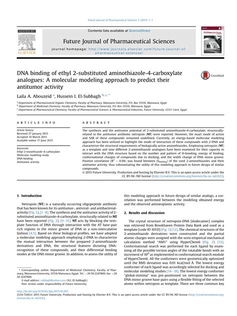 Future Journal Of Pharmaceutical Sciences