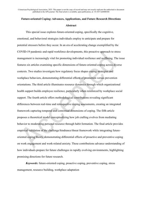 Future Oriented Coping And Job Hunting Among College Students