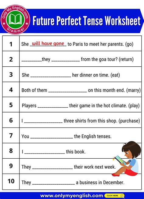 Future Perfect Tense Worksheets K5 Learning Future Tense Worksheet Fifth Grade - Future Tense Worksheet Fifth Grade