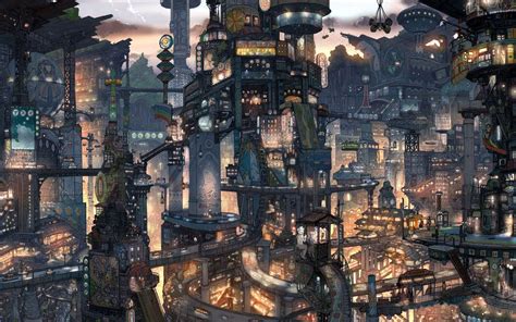 futuristic anime city