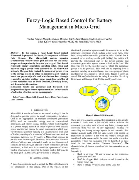 Download Fuzzy Logic Based Control For Battery Management In Micro Grid 