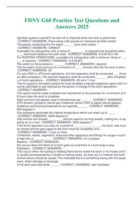 G60 Fdny Practice Test