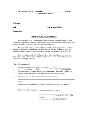ga judgment Doc Template pdfFiller