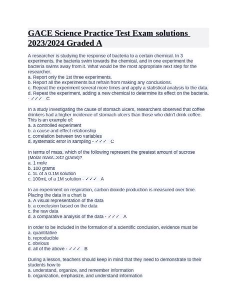Gace Science Practice Test