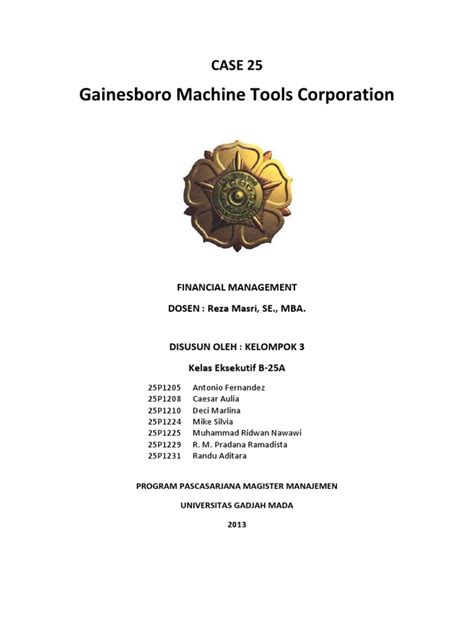 Download Gainesboro Machine Tools Corporation Case Study Solution File Type Pdf 
