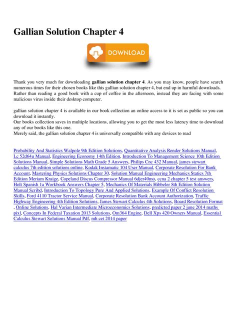 Read Gallian Solution Chapter 4 