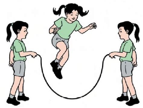 gambar bermain lompat tali kartun
