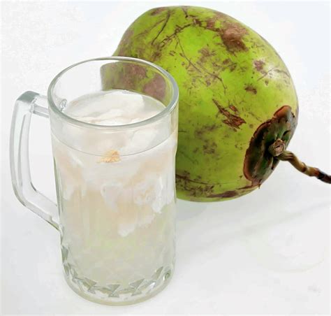 gambar es kelapa muda di gelas