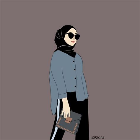 gambar kartun hijab modern