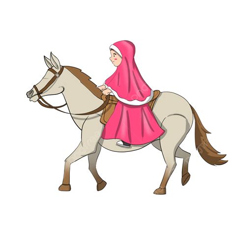 gambar kartun muslimah berkuda