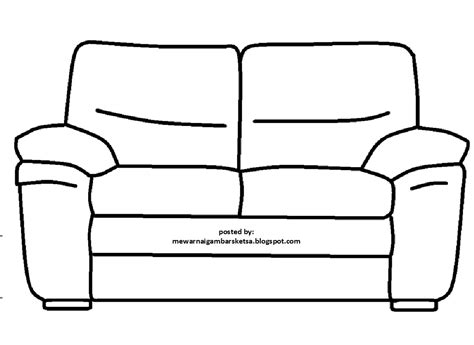gambar sketsa kursi sofa