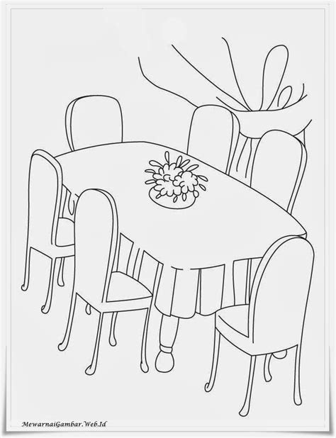 gambar sketsa meja makan