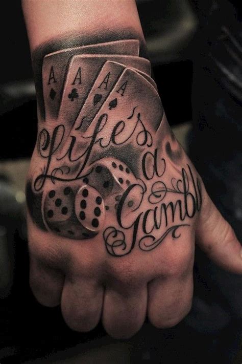 gambling hand tattoo